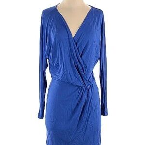 Haute Hippie Blue Bodycon Dress with Dolman Sleeves